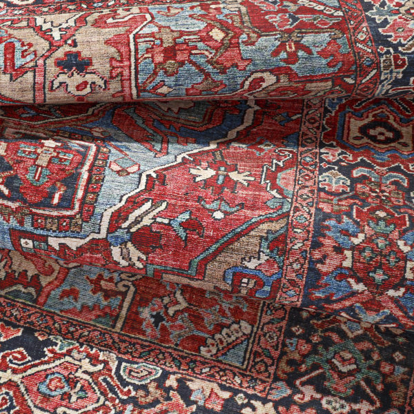 Langley Street Fleckenstein Flatweave Performance Bright Red/Beige/Blue